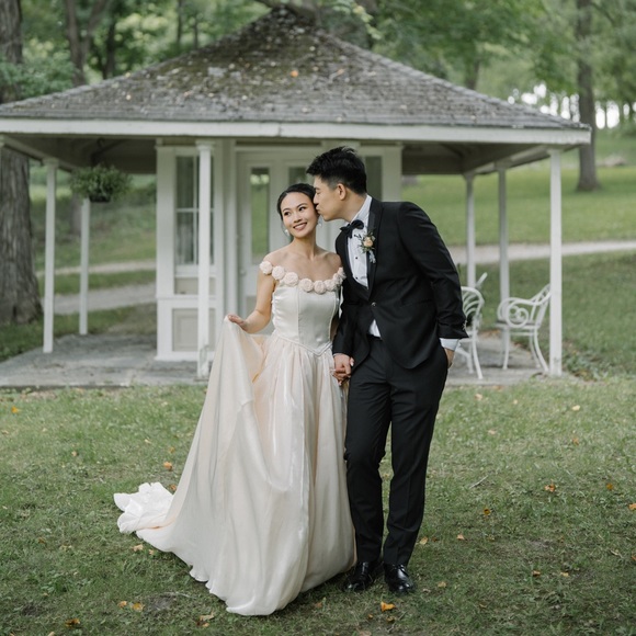 HOLD| Satin wedding dress (size0-6) - Picture 8 of 12